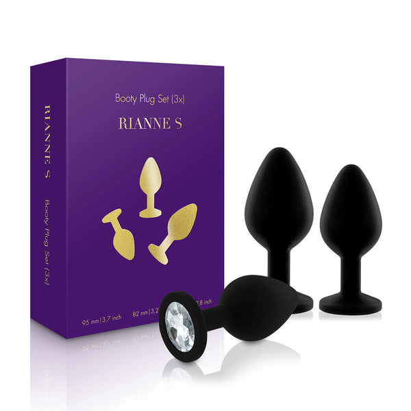 Rianne S Booty Plug Set 3-pack Black  Rianne S- Vixen Erotic Boutique